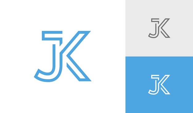 Diseño de logotipo de monograma inicial de letra JK