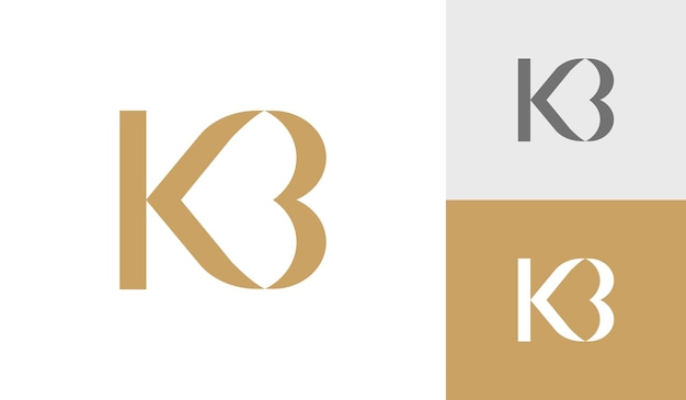 Diseño de logotipo de monograma inicial de letra KB