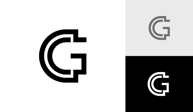 Diseño de logotipo de monograma inicial de letra monolínea CG