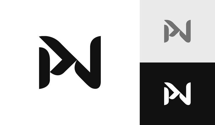 Vector diseño del logotipo del monograma inicial de la letra pn