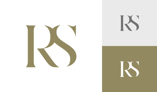 Diseño de logotipo de monograma inicial de letra RS