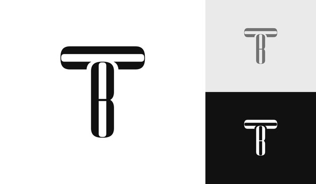 Diseño de logotipo de monograma inicial de letra TB