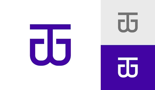 Vector diseño de logotipo de monograma inicial de letra tg