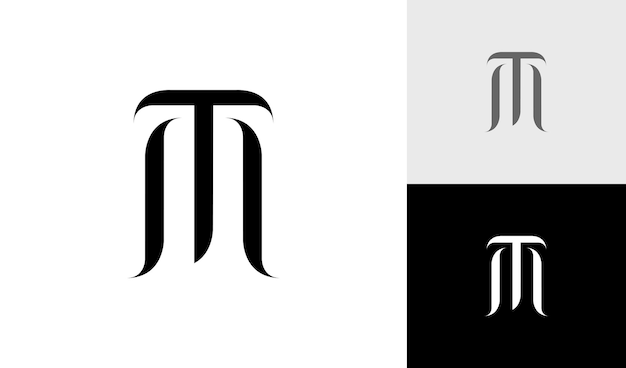 Diseño de logotipo de monograma inicial de letra TM