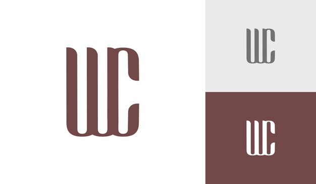 Diseño de logotipo de monograma inicial de letra WC
