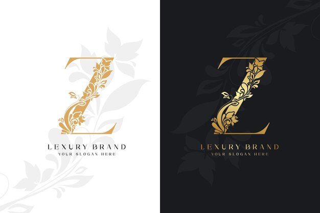 diseño de logotipo de monograma inicial de la letra z de oro de lujo