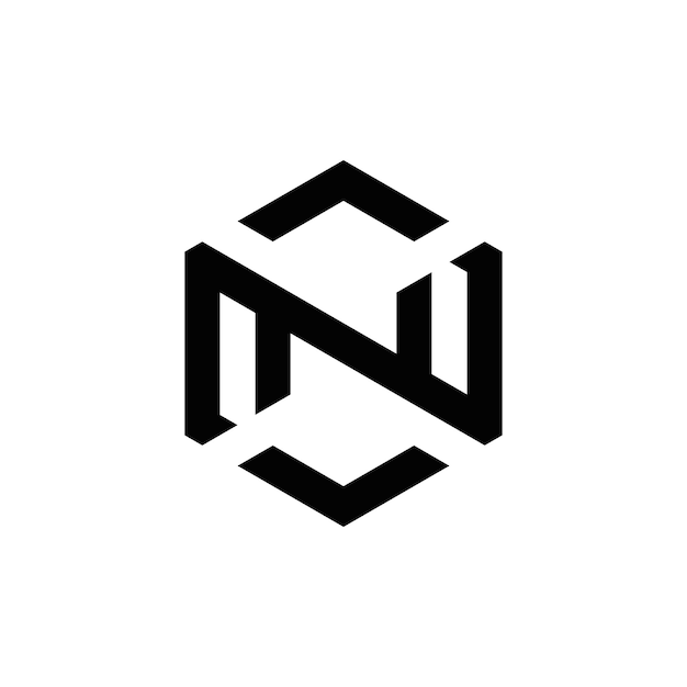 Diseño de logotipo de monograma de iniciales abstractas N 2N, icono para negocios, plantilla, simple, elegante