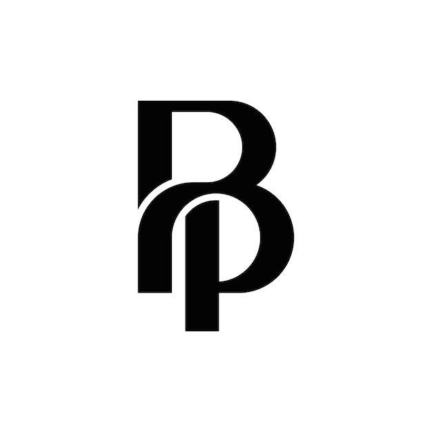 Diseño de logotipo de monograma de iniciales BP abstractas, icono para negocios, plantilla, simple, elegante