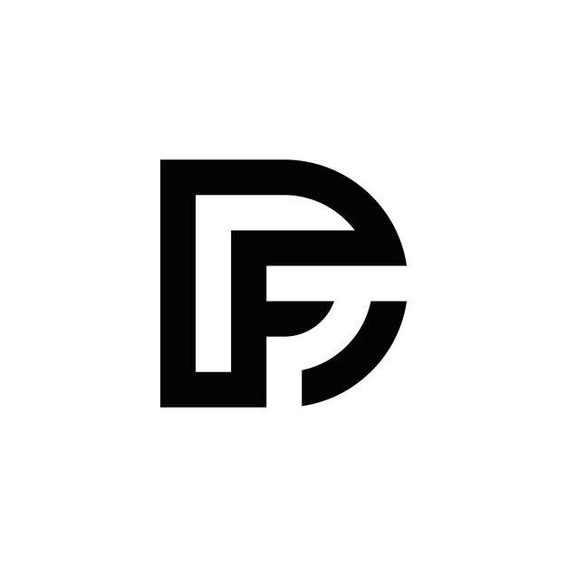 Diseño de logotipo de monograma de iniciales DF abstractas, icono para negocios, plantilla, simple, elegante