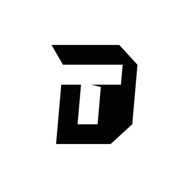 Diseño de logotipo de monograma de iniciales DT abstractas, icono para negocios, plantilla, simple, elegante