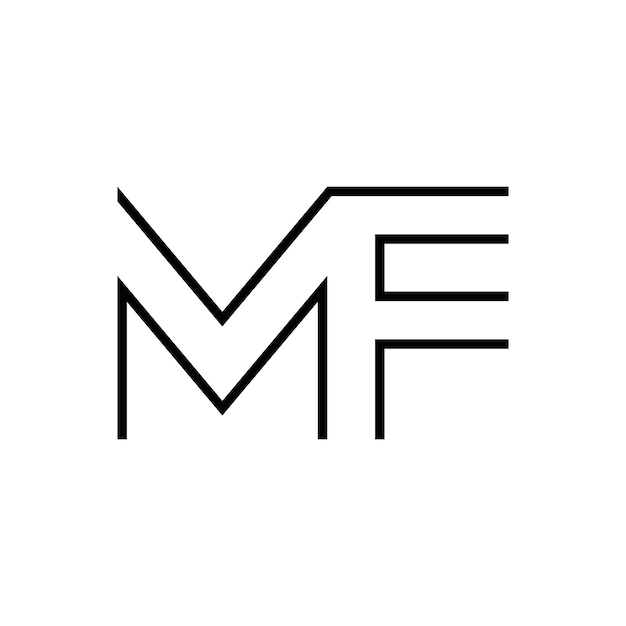 Diseño de logotipo de monograma de iniciales MF abstractas, icono para negocios, plantilla, simple, elegante