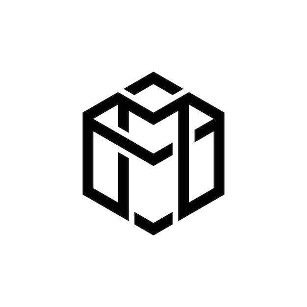 Diseño de logotipo de monograma de iniciales mm abstracto, icono para negocios, plantilla, simple, elegante