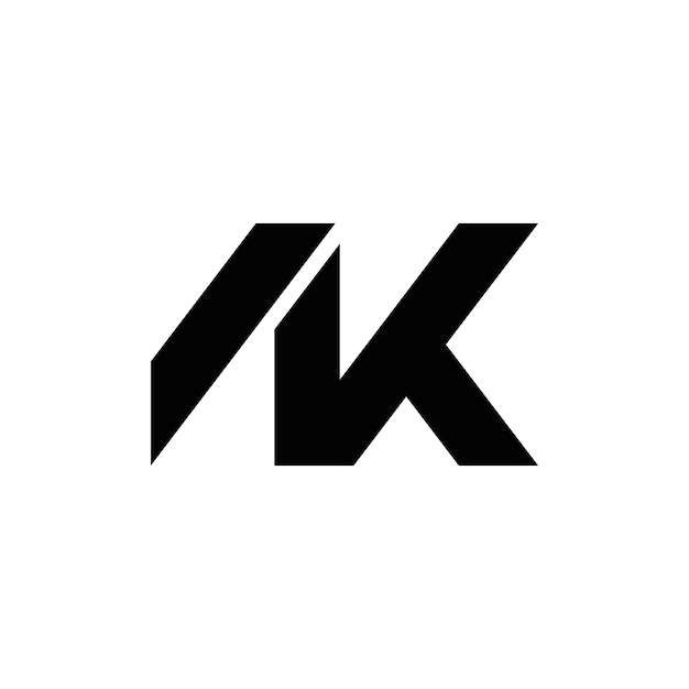 Diseño de logotipo de monograma de iniciales NK abstractas, icono para negocios, plantilla, simple, elegante