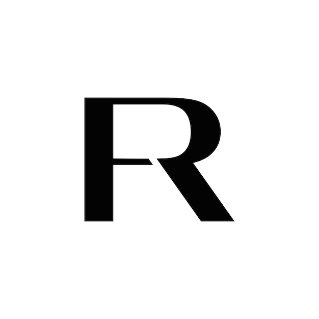 Diseño de logotipo de monograma de iniciales RF o FR abstracto, icono para negocios, plantilla, simple, elegante