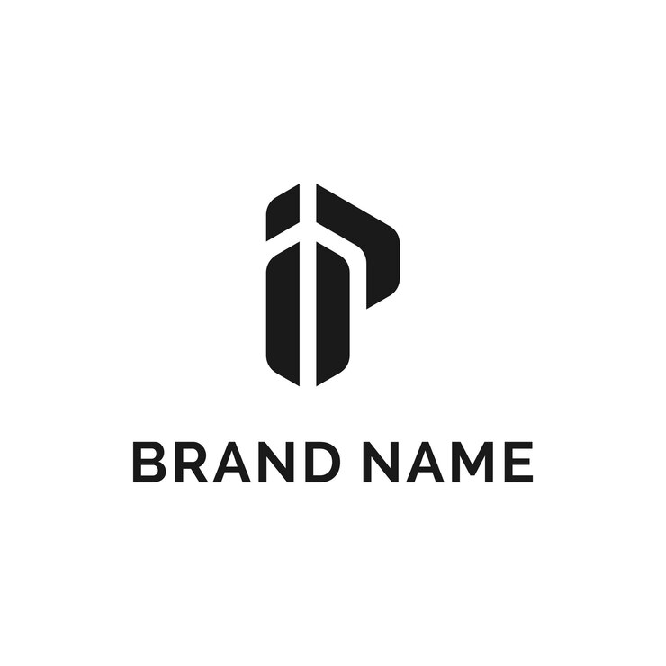 Diseño de logotipo de monograma IP moderno