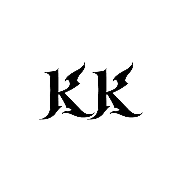 El diseño del logotipo del monograma KK, la letra, el texto, el nombre, el símbolo, el logotipo monocromático, el carácter alfabético, el logo simple.