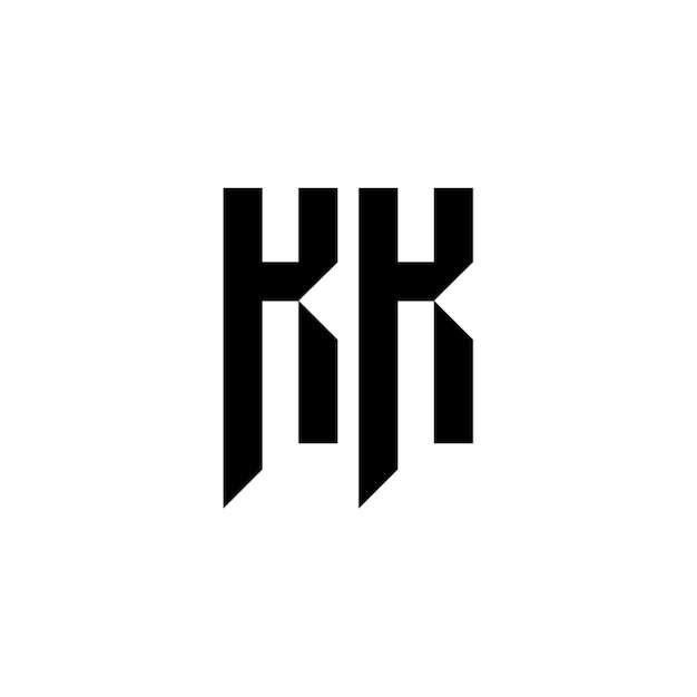 El diseño del logotipo del monograma KK, la letra, el texto, el nombre, el símbolo, el logotipo monocromático, el carácter alfabético, el logo simple.