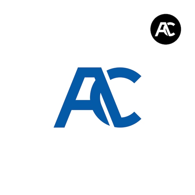 Diseño de logotipo de monograma de letra AC