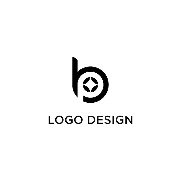 diseño del logotipo monograma de la letra BP o PB moderno con vector de estrella brillante