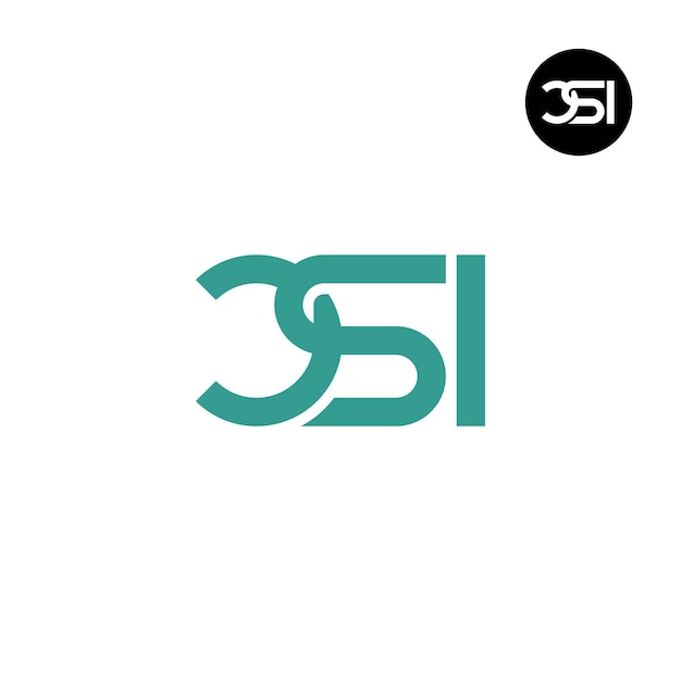 Vector diseño del logotipo del monograma de la letra csi