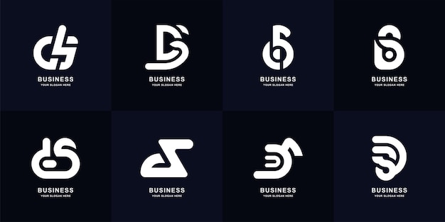 Diseño del logotipo del monograma de la letra D o DS de la colección