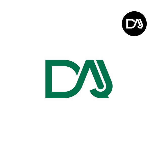 Diseño de logotipo con monograma de letra DAJ