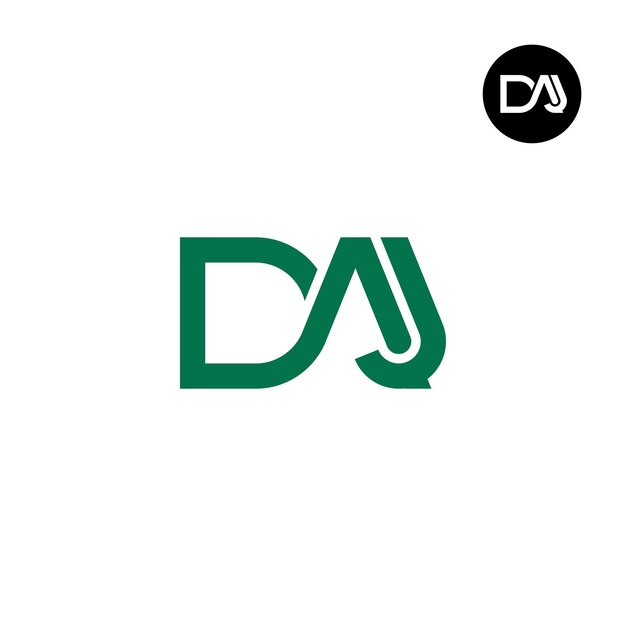 Diseño de logotipo con monograma de letra daj