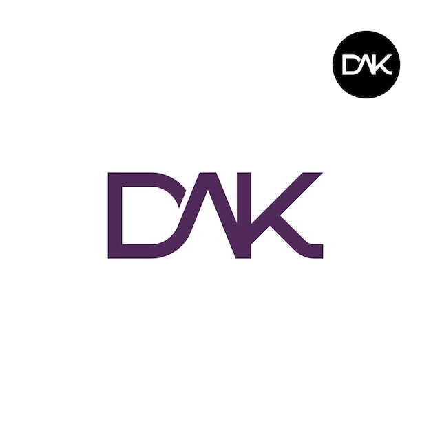 Diseño de logotipo con monograma de letra DAK