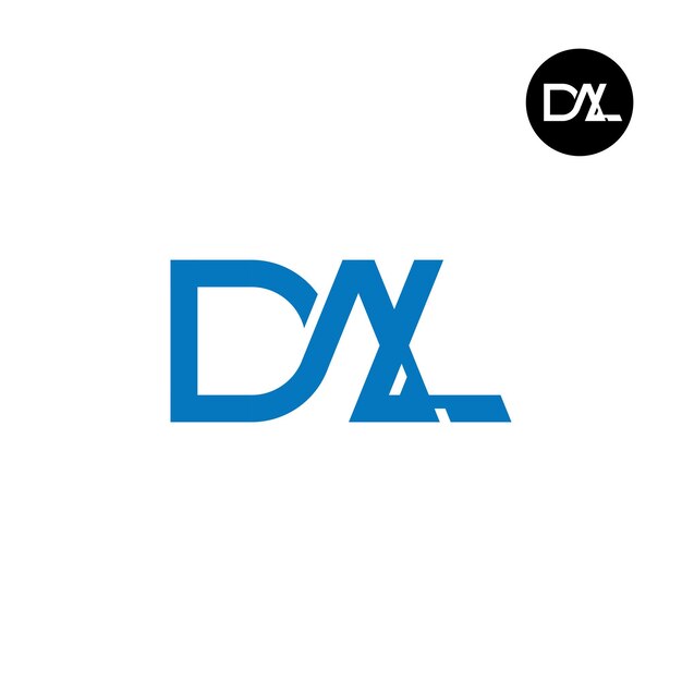 Diseño de logotipo con monograma de letra DAL