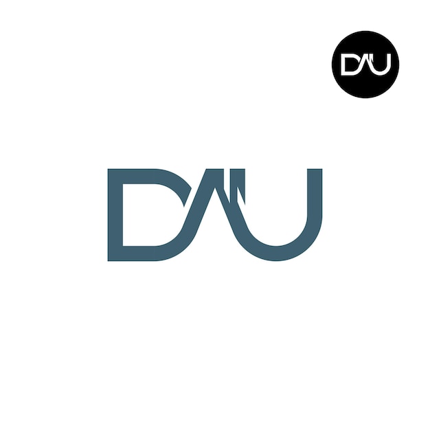 Diseño de logotipo con monograma de letra DAU