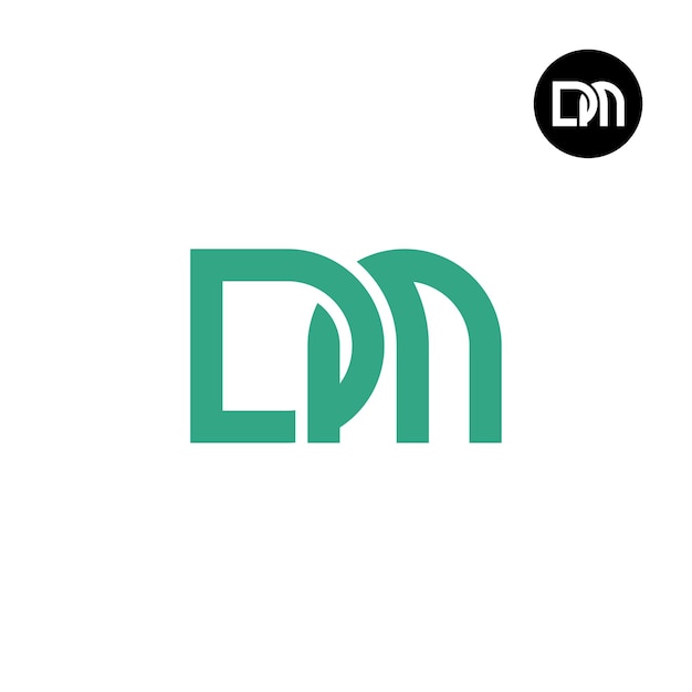 Diseño de logotipo con monograma de letra DM