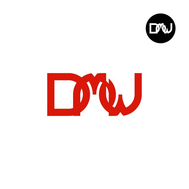 Diseño de logotipo con monograma de letra DMW