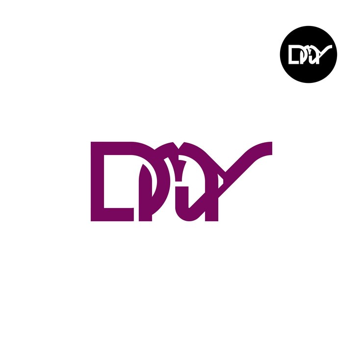 Vector diseño de logotipo monograma letra dmy