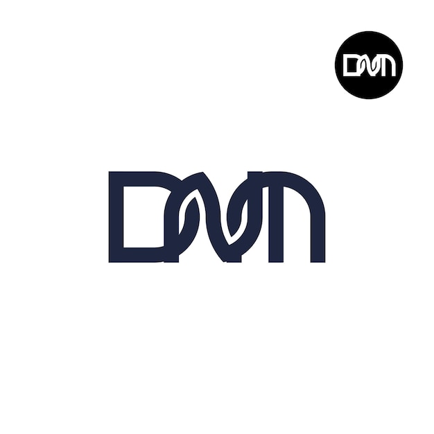 Vector diseño de logotipo con monograma de letra dnm