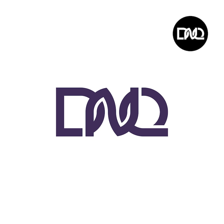 Vector diseño de logotipo con monograma de letra dnq