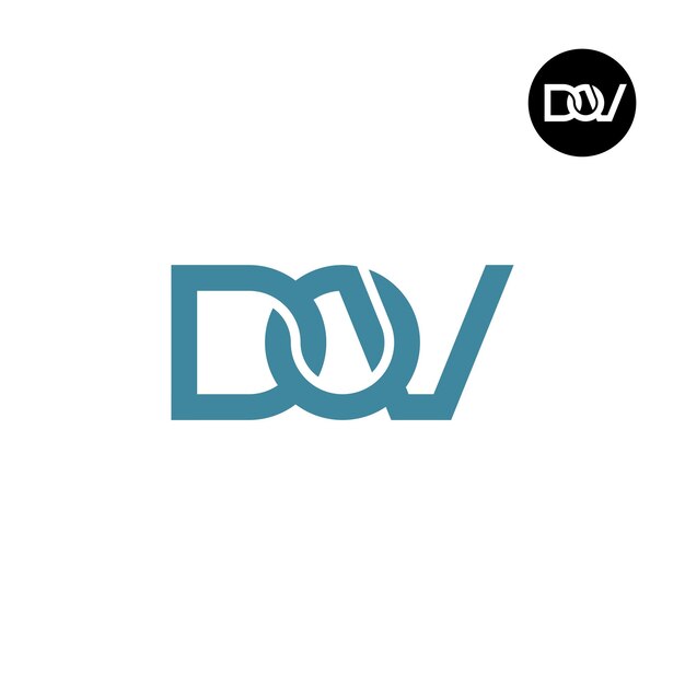 Diseño de logotipo con monograma de letra DOV
