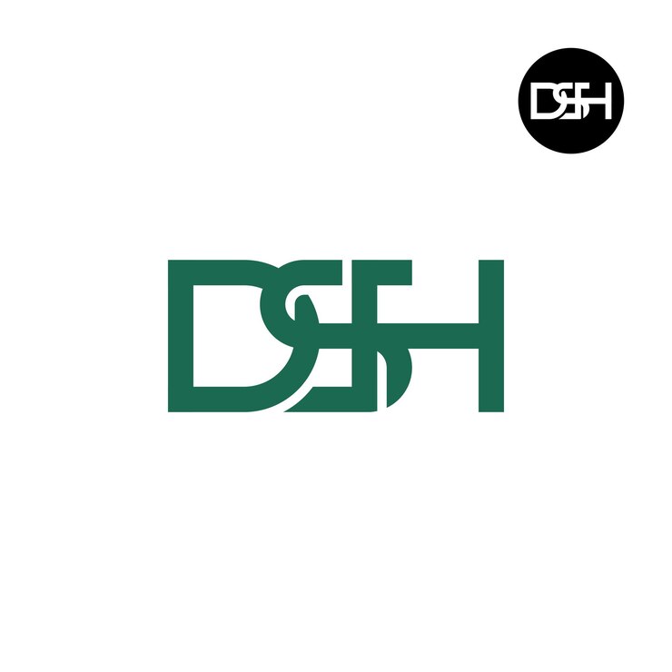Vector diseño de logotipo con monograma de letra dsh
