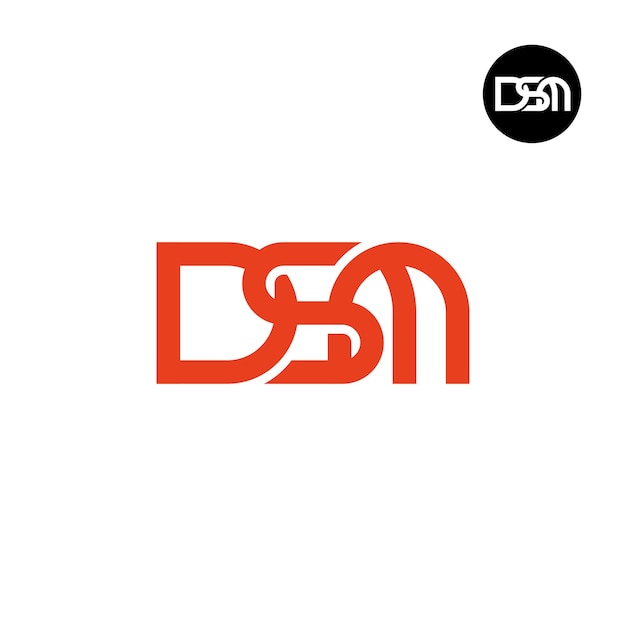 Vector diseño de logotipo con monograma de letra dsm