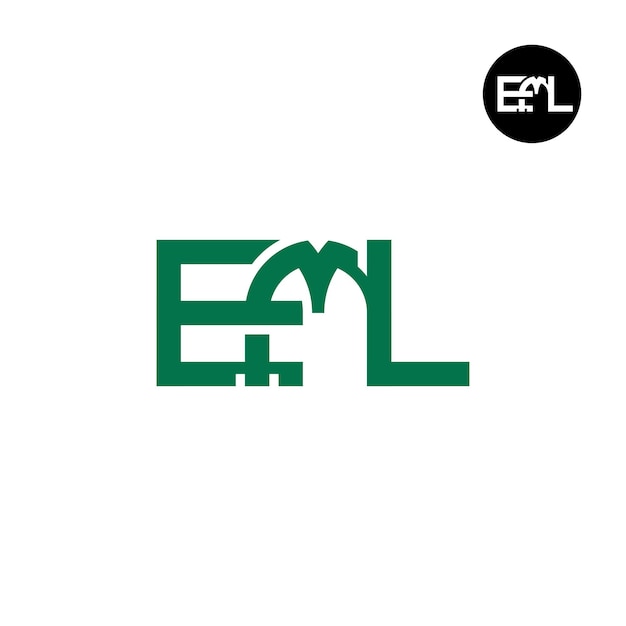 Diseño de logotipo con monograma de letra eml