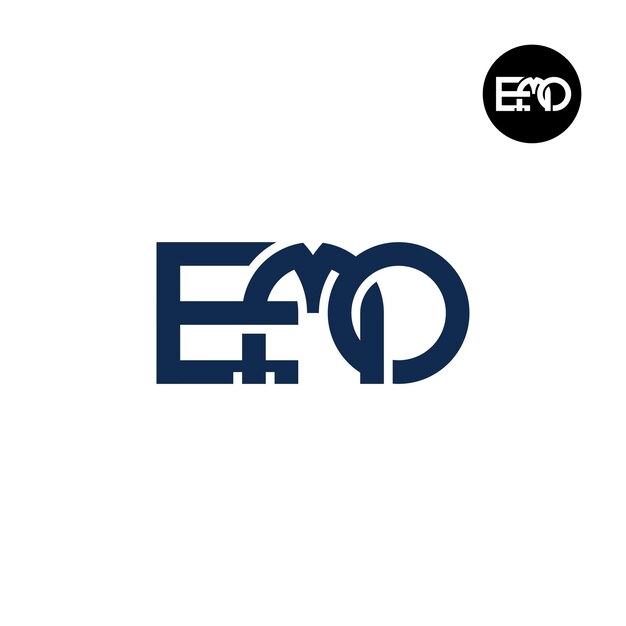 Diseño de logotipo con monograma de letra EMO