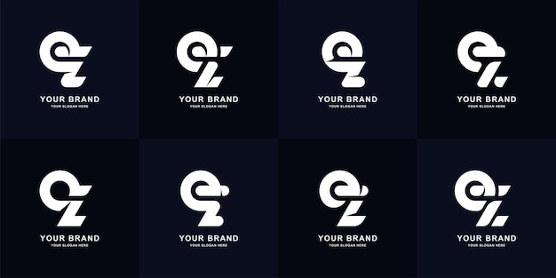 Diseño de logotipo de monograma de letra eZ o qZ de colección