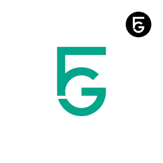 Diseño de logotipo con monograma de letra FG GF