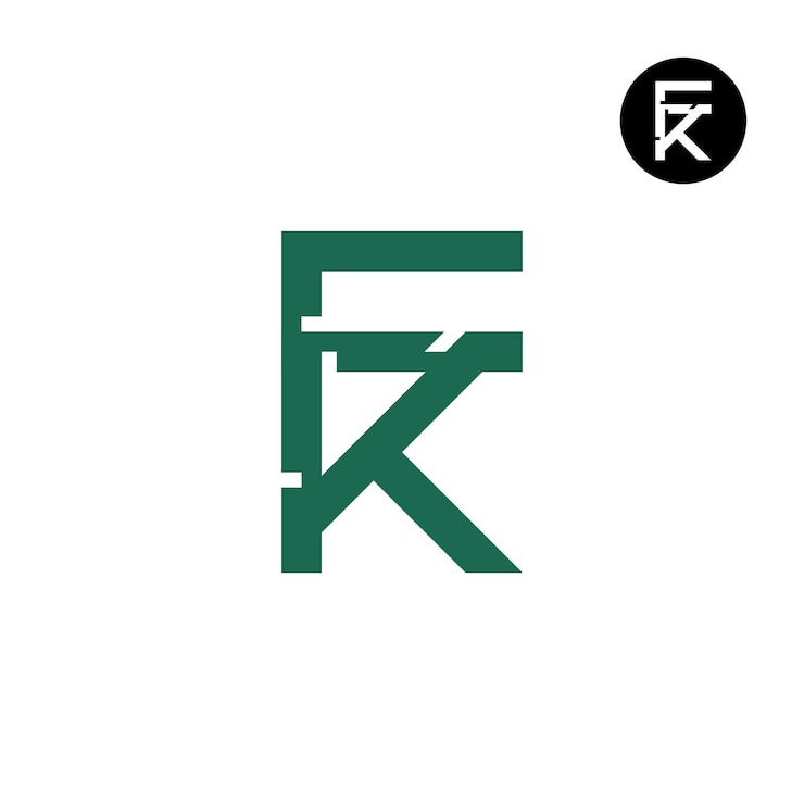 Vector diseño de logotipo monograma letra fk kf