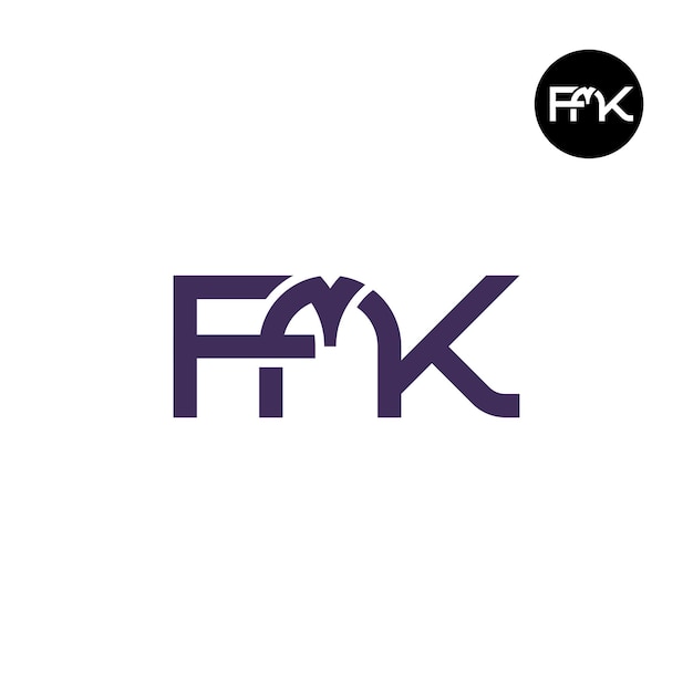 Diseño de logotipo con monograma de letra FMK