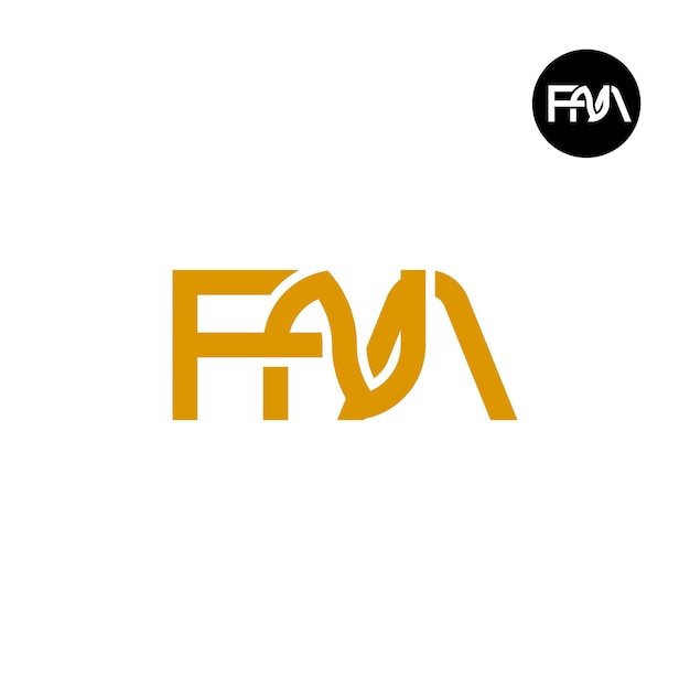 Diseño de logotipo con monograma de letra FNA