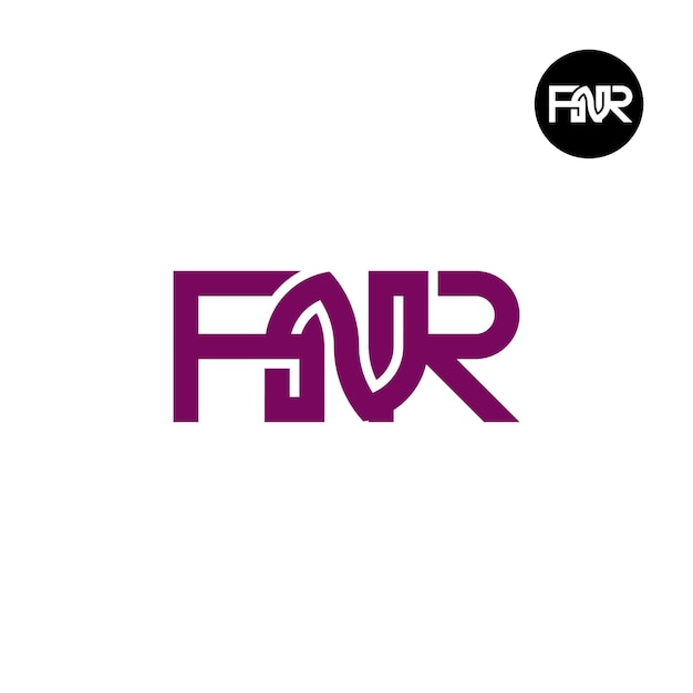 Diseño de logotipo monograma letra FNR