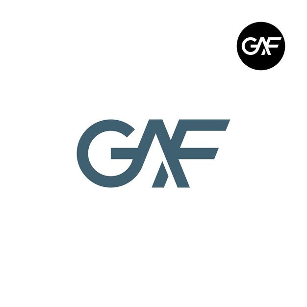 Diseño de logotipo con monograma de letra GAF
