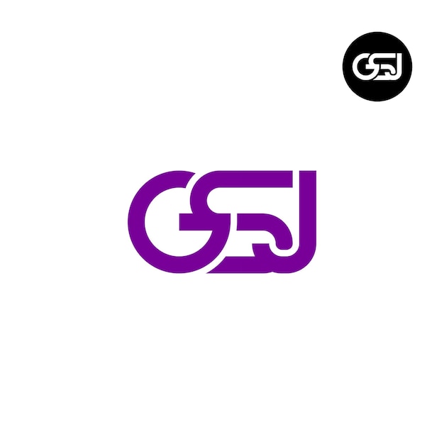 Diseño de logotipo con monograma de letra GSJ