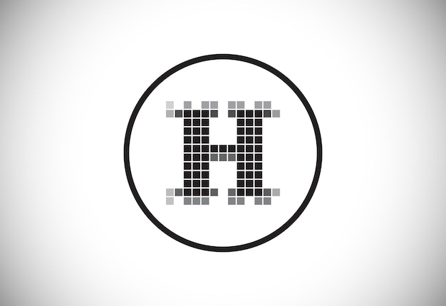 Diseño de logotipo de monograma de letra H de pixel