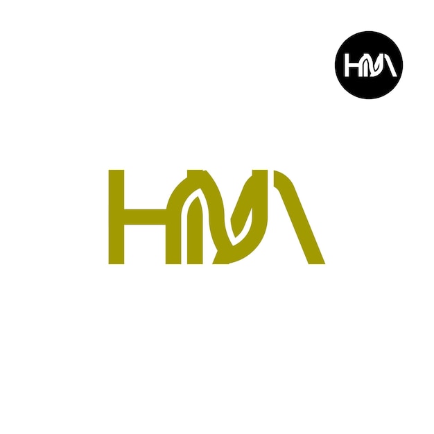 Diseño de logotipo con monograma de letra HNA